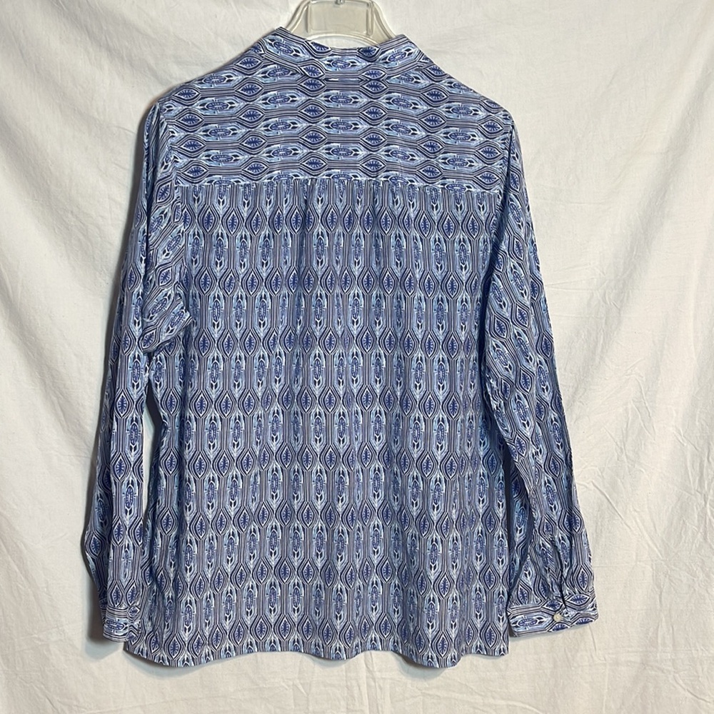 Pendleton Half Button Front Shirt Large Blue Cott… - image 5